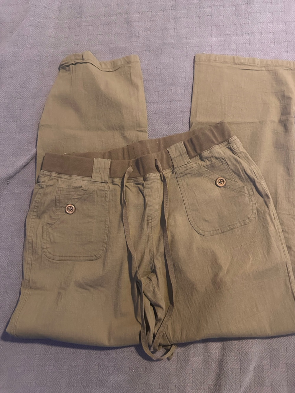 Women's Drawstring Chino Pants in Light Khaki